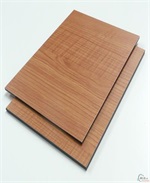 Wood grain transfer powder coating